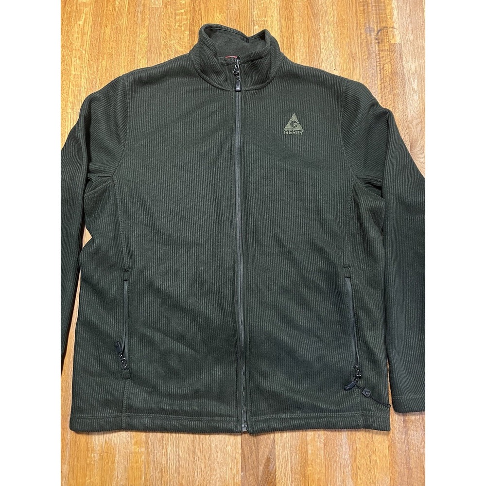NWoT Gerry Men Large Hunter Green Full Zip Fleece Insulated Logo Pocket Jacket